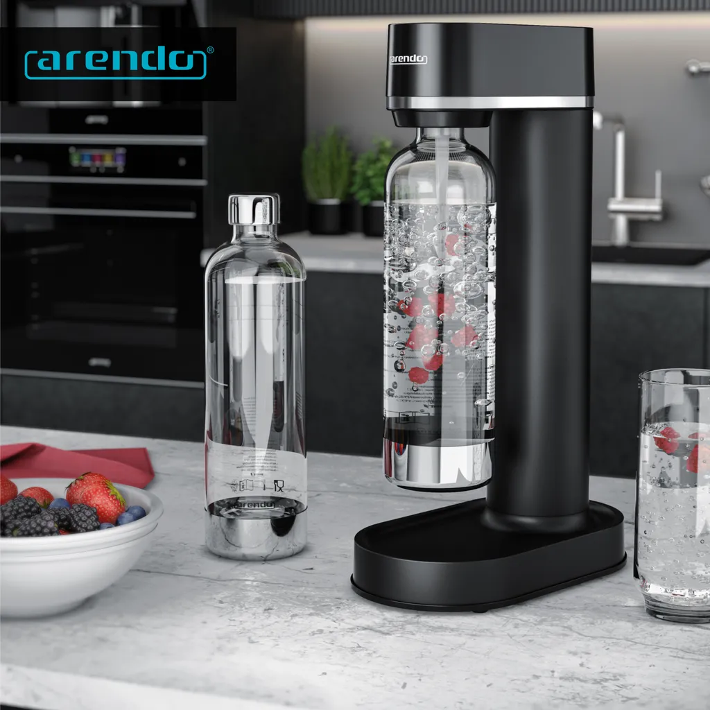 Arendo Wassersprudler 850 Ml – Inkl. 2 850 Ml Wasserflaschen - Carbonator - Fein Dosierbar – Kompatibel Mit 60 L CO2 Zylindern 5 Arendo Wassersprudler 850 Ml – Inkl. 2 850 Ml Wasserflaschen - Carbonator - Fein Dosierbar – Kompatibel Mit 60 L CO2 Zylindern – Bild 5