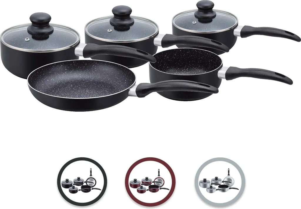 Herzberg HG-5003BK: 8-Teiliges Marmor-Kochgeschirr-Set - Schwarz 8 Herzberg HG-5003BK: 8-Teiliges Marmor-Kochgeschirr-Set - Schwarz – Bild 8