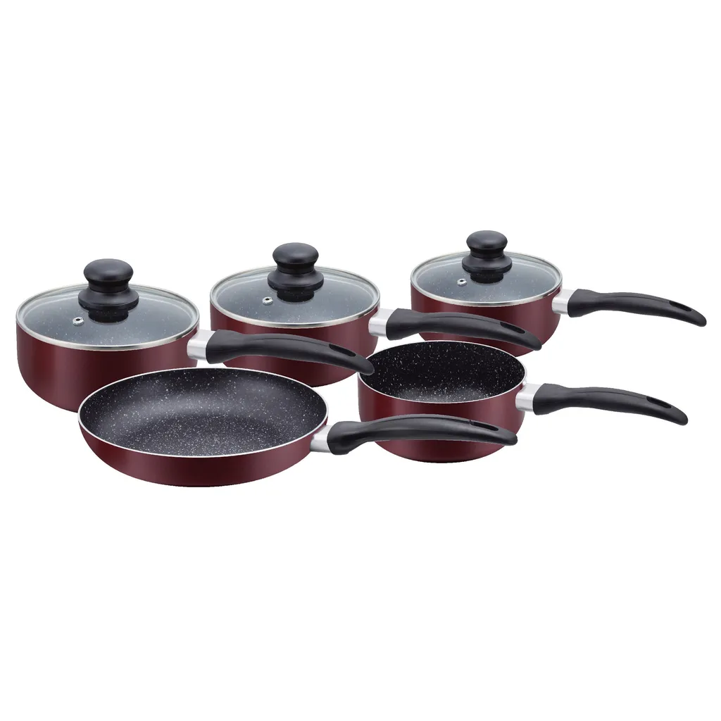 Herzberg HG-5003BK: 8-Teiliges Marmor-Kochgeschirr-Set - Schwarz 5 Herzberg HG-5003BK: 8-Teiliges Marmor-Kochgeschirr-Set - Schwarz – Bild 5