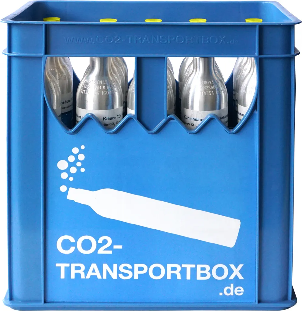 CO2 Zylinder Transportbox Ink.l 15 Volle Flaschen 425 G Kohlensäure 60l Soda 1 CO2 Zylinder Transportbox Ink.l 15 Volle Flaschen 425 G Kohlensäure 60l Soda