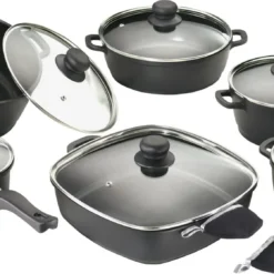 Karcher Kochtopfset Aluguss, 12-teilig, Schwarz