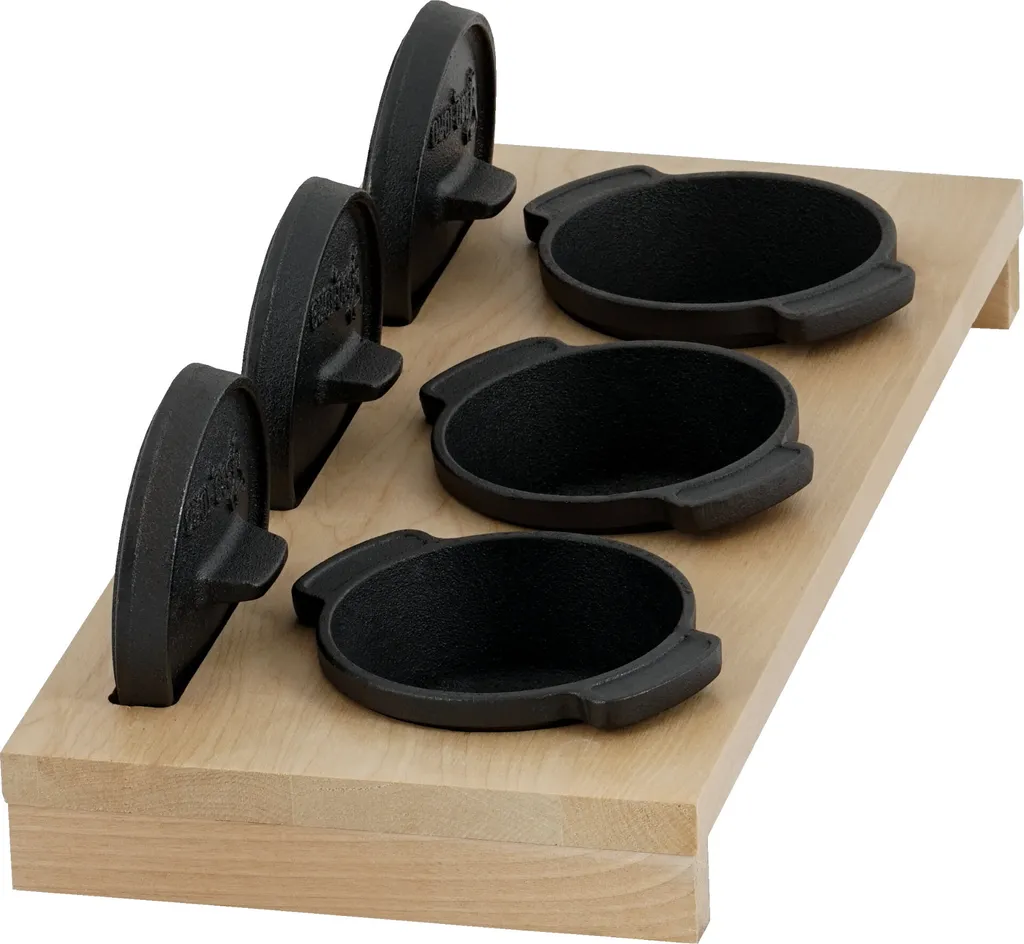 BBQ-Toro Mini Dutch Oven Set Mit Holzunterlage | 3 X Ø 11 Cm | Gusseisen Töpfe 5 BBQ-Toro Mini Dutch Oven Set Mit Holzunterlage | 3 X Ø 11 Cm | Gusseisen Töpfe – Bild 5