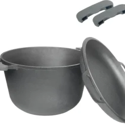 Gusseisen Topf 4L Gusseiserner Topf Ø 22cm Kochtopf Aus Gusseisen Mit Deckel-Bratpfanne