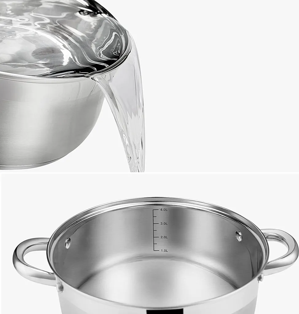 Velaze Töpfe Set, 7-teilig Kochtopf Set Aus Edelstahl, Topf Set Mit Glasdeckeln, PFOA Frei, Klassisches Design, Topfset Induktion Für Alle Herdarten Und Für Verschiedene Kochbedürfnisse 4 Velaze Töpfe Set, 7-teilig Kochtopf Set Aus Edelstahl, Topf Set Mit Glasdeckeln, PFOA Frei, Klassisches Design, Topfset Induktion Für Alle Herdarten Und Für Verschiedene Kochbedürfnisse – Bild 4