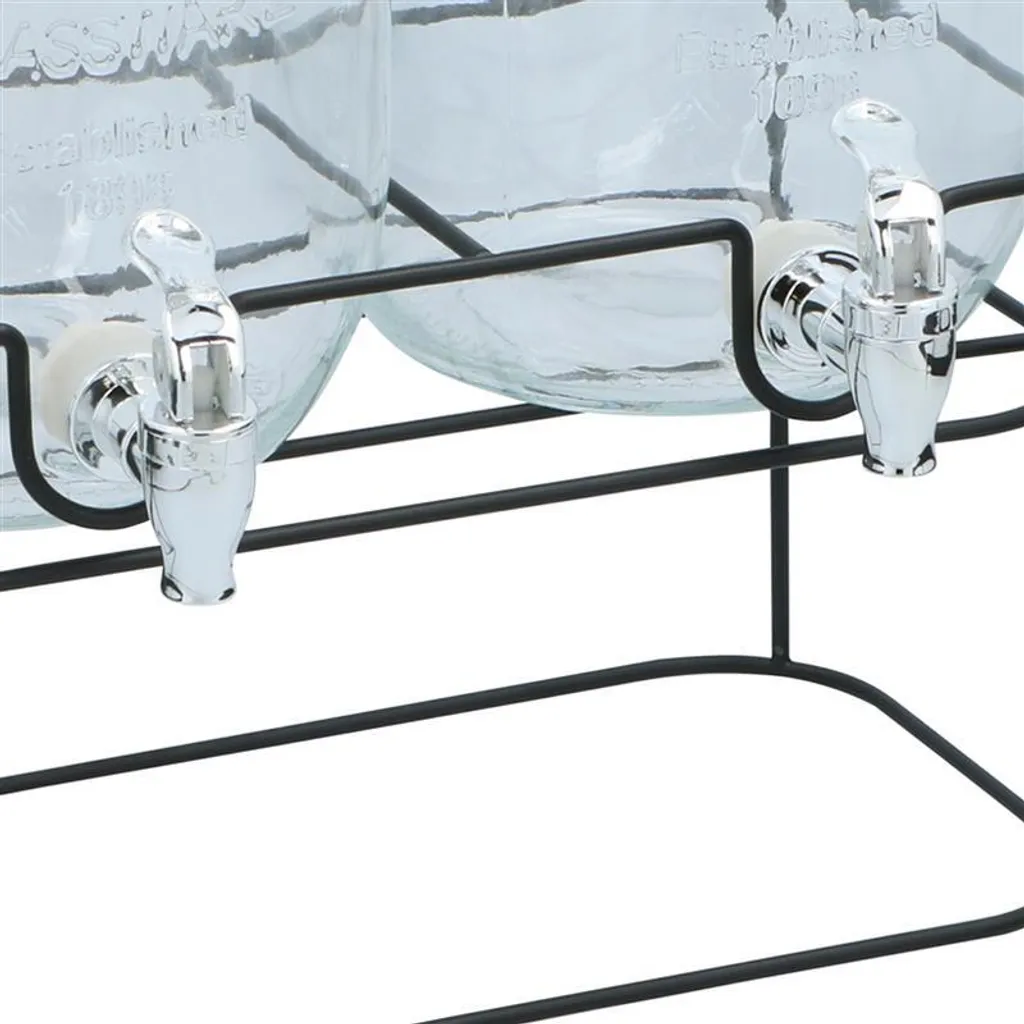 Cuisine Elegance Getränkespender Mit Ständer 2 X 4 Liter - Cocktails, Wasserspender, Saftspender, Karaffe, Glas Zapfhahn - Transparent/Schwarz 7 Cuisine Elegance Getränkespender Mit Ständer 2 X 4 Liter - Cocktails, Wasserspender, Saftspender, Karaffe, Glas Zapfhahn - Transparent/Schwarz – Bild 7
