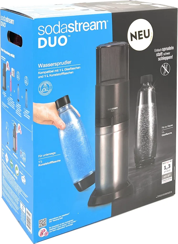 SodaStream DuoTitan Trinkwassersprudler, Inkl. 1x 1 Liter Glasflasche, 1x 1 Liter PET, 1 X Quick Connect Zylinder 19 SodaStream DuoTitan Trinkwassersprudler, Inkl. 1x 1 Liter Glasflasche, 1x 1 Liter PET, 1 X Quick Connect Zylinder – Bild 19