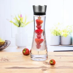 Wasserkaraffe Glas 1 L Mit Früchtespieß Edelstahl Ausguss -Brutzellust Verkaufsgeschäft 2faabea8579ea29cc8c557986228d49c