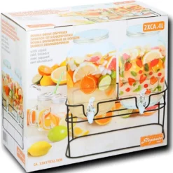 Cuisine Elegance Getränkespender Mit Ständer 2 X 4 Liter - Cocktails, Wasserspender, Saftspender, Karaffe, Glas Zapfhahn - Transparent/Schwarz 13 Cuisine Elegance Getränkespender Mit Ständer 2 X 4 Liter - Cocktails, Wasserspender, Saftspender, Karaffe, Glas Zapfhahn - Transparent/Schwarz -Brutzellust Verkaufsgeschäft 33de2a697e5386fa97fbca521ff1c50c