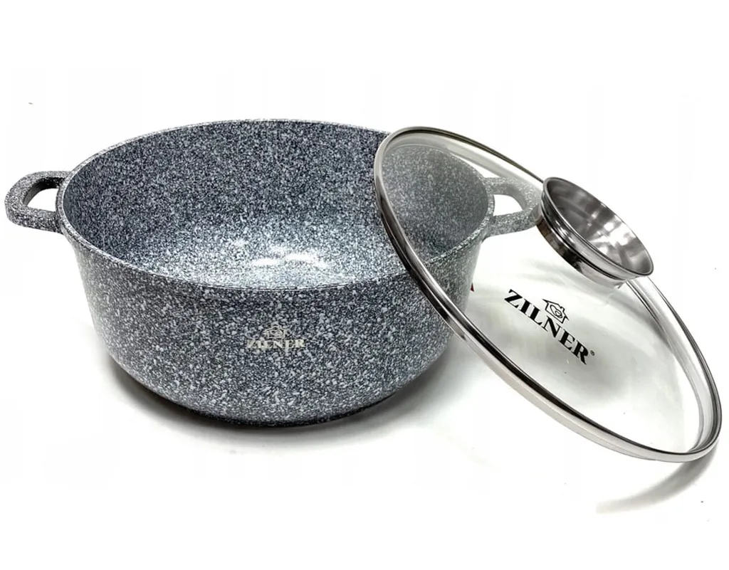 Graue Töpfe Und Kasserolle Mit Marmorbeschichtung 5 Graue Töpfe Und Kasserolle Mit Marmorbeschichtung – Bild 5