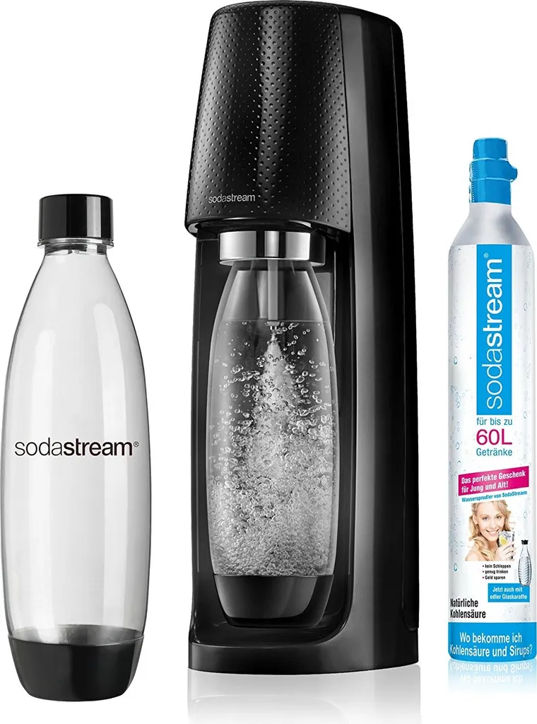 Sodastream Wassersprudler EASY Incl. PET-Flasche 1 L Und 1 Co²-Kohlensäurezylinder, Schwarz 1 Sodastream Wassersprudler EASY Incl. PET-Flasche 1 L Und 1 Co²-Kohlensäurezylinder, Schwarz