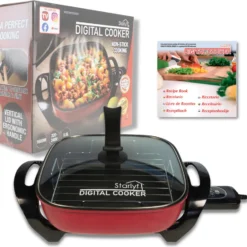 Starlyf®Digital Cooker - XXL Elektrische Bratpfanne Mit Digitalem Thermostat Und Temperaturanzeige, 1600 Watt, 5,5 Liter Fassungsvermögen, Partypfanne - Aus Der TV Werbung