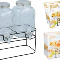 Cuisine Elegance Getränkespender Mit Ständer 2 X 4 Liter - Cocktails, Wasserspender, Saftspender, Karaffe, Glas Zapfhahn - Transparent/Schwarz 12 Cuisine Elegance Getränkespender Mit Ständer 2 X 4 Liter - Cocktails, Wasserspender, Saftspender, Karaffe, Glas Zapfhahn - Transparent/Schwarz -Brutzellust Verkaufsgeschäft 3e5cba11ec8f2e048503f93b8bc6f78c