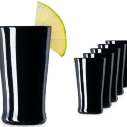 Schwarze Shotgläser Aus Glas Set 6 Teilig Pinnchen Wodkagläser 20ml (max. 30ml)