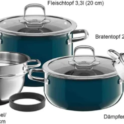 Silit Compact Topf-Set, 4-teilig, Petrol -Brutzellust Verkaufsgeschäft 40bd4f9494ba1440c20ab586df06ee39