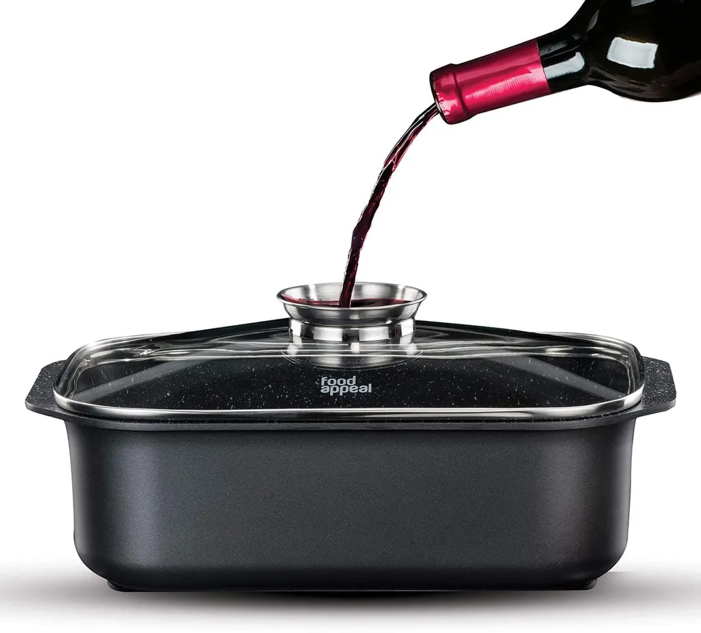Food Appeal Black Marble Kasserolle, Kochtopf, Röster Mit Aromatischem Glasdeckel, Anti-haft Beschichtung | Schwarzes Marmor Design | Für Gasherd, Induktionsherd, Keramikherd Und Elektroherd 2 Food Appeal Black Marble Kasserolle, Kochtopf, Röster Mit Aromatischem Glasdeckel, Anti-haft Beschichtung | Schwarzes Marmor Design | Für Gasherd, Induktionsherd, Keramikherd Und Elektroherd – Bild 2