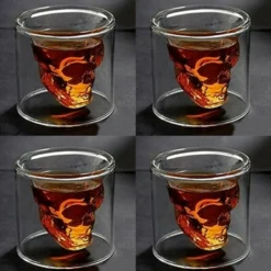 Skull-in-glass Winkee 4 Schnapsgläser Shot Glas Totenkopf Schädel 25ml Partyglas Weingläser