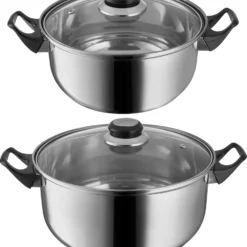 Tectake Topfset Aus Edelstahl Mit Glasdeckeln 12-tlg. - Silber 12 Tectake Topfset Aus Edelstahl Mit Glasdeckeln 12-tlg. - Silber -Brutzellust Verkaufsgeschäft 4b751ffd419244add8b40da79398f1d4