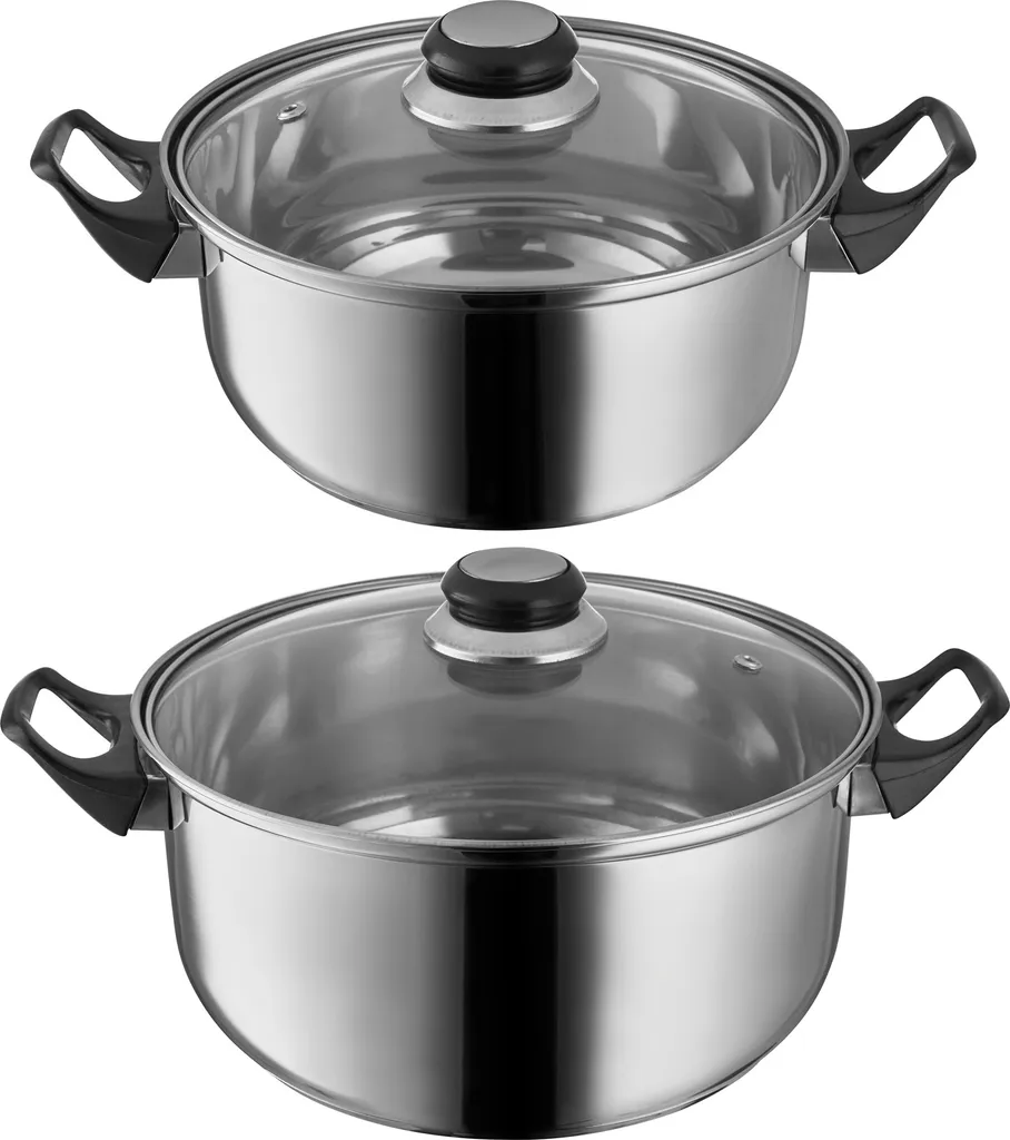 Tectake Topfset Aus Edelstahl Mit Glasdeckeln 12-tlg. - Silber 5 Tectake Topfset Aus Edelstahl Mit Glasdeckeln 12-tlg. - Silber – Bild 5