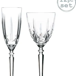 RCR Kristall Orchestra Cut Glas Weingläser Und Champagnerflöten - 290ml, 200ml - 12er Set