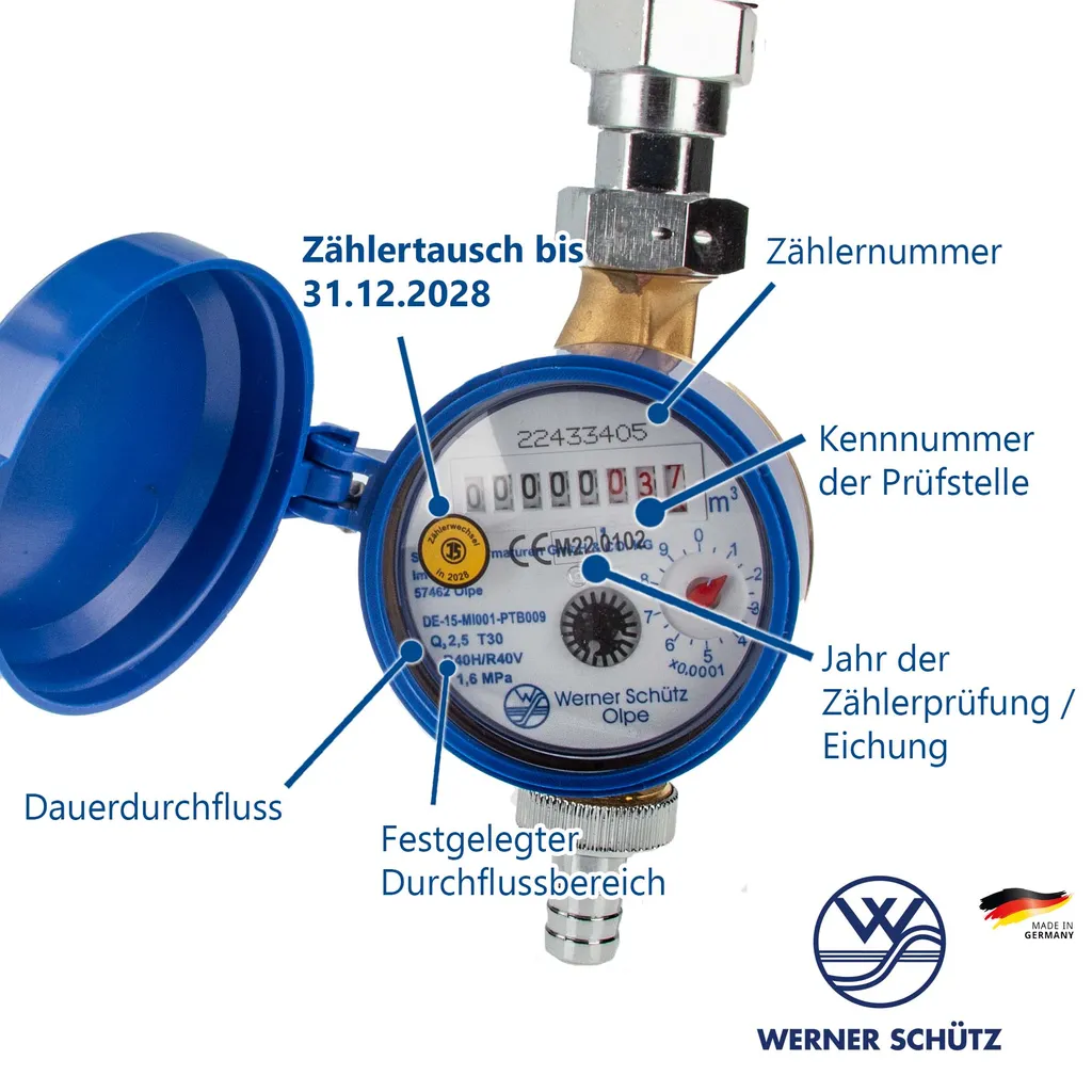 JS SCHÜTZ Zapfhahnzähler 110 Mm Mit 3/4 Zoll Anschluss 4 JS SCHÜTZ Zapfhahnzähler 110 Mm Mit 3/4 Zoll Anschluss – Bild 4