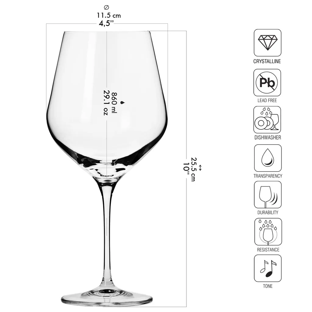 KROSNO Splendour Große Burgunder Rot-Weingläser, 6er-Set, 860 Ml 2 KROSNO Splendour Große Burgunder Rot-Weingläser, 6er-Set, 860 Ml – Bild 2