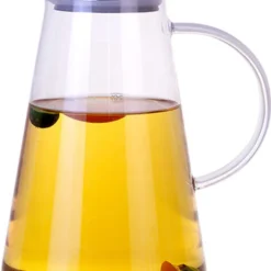 Glas Wasserflasche 2 Liter Glas Wasserflasche Borosilikatglas Wasserflasche Glas Wasserflasche Mit Deckel Wasserkocher Glas Wasserkocher Eistee Wasserkocher Edelstahl Deckel