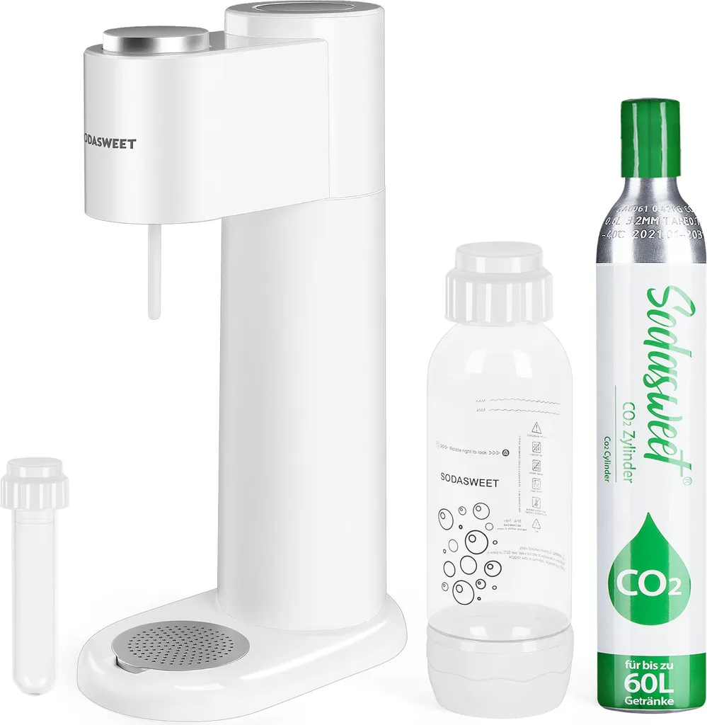 SODASWEET Wassersprudler-Set, Sodawasser Maschine Soda Maker Mit 1x CO2 Zylinder(425g Kohlensäure Für 60L Wasser), 1x 1L PET-Flasche, Ideal Für Zuhause, Bar, Restaurant Usw. 1 SODASWEET Wassersprudler-Set, Sodawasser Maschine Soda Maker Mit 1x CO2 Zylinder(425g Kohlensäure Für 60L Wasser), 1x 1L PET-Flasche, Ideal Für Zuhause, Bar, Restaurant Usw.