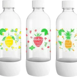 Sodastream 3000036 Plastikflaschen, 1 L, Gelb, Rot, Orange, 3 Stück