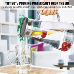 1500ml Wasserkaraffe Wasserkrug Karaffe Glaskrug Glaskaraffe Mit Edelstahl Filter Glas Kaltwasserkocher Karaffen -Brutzellust Verkaufsgeschäft 703015c98d372496f5fd1e5f7a3ac106