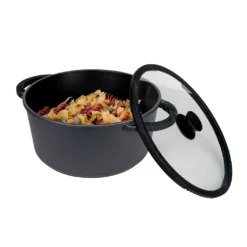 AXENTIA Aluguss Kochtopf Blackline Ø 28 Cm Mit ILAG-Antihaft-Beschichtung, Deckel Aus Glas Mit Silikon-Stoßrand Und Nudelsieb-Ersatz, Alle Herdarten -Brutzellust Verkaufsgeschäft 725a73d9091b6ea358777be031fb8d4d