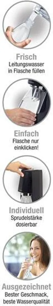 Sodastream Wassersprudler EASY Incl. PET-Flasche 1 L Und 1 Co²-Kohlensäurezylinder, Schwarz 7 Sodastream Wassersprudler EASY Incl. PET-Flasche 1 L Und 1 Co²-Kohlensäurezylinder, Schwarz – Bild 7