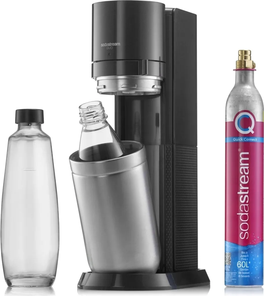 SodaStream DuoTitan Trinkwassersprudler, Inkl. 1x 1 Liter Glasflasche, 1x 1 Liter PET, 1 X Quick Connect Zylinder 10 SodaStream DuoTitan Trinkwassersprudler, Inkl. 1x 1 Liter Glasflasche, 1x 1 Liter PET, 1 X Quick Connect Zylinder – Bild 10