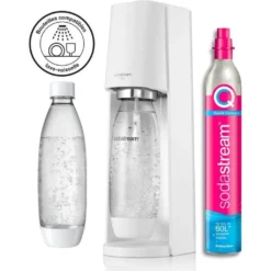 SODASTREAM TERRABILV - Weiße TERRA-Maschine Pack 2 LV-Flaschen + 1 CQC-Austauschzylinder