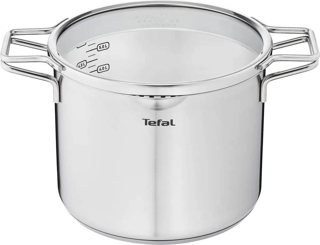 TEFAL Nordica H852SA55 Stahl-Topfset Mit Deckel 10-teilig, Topf: 18/20/24 Cm, Kochtopf Hoch 22cm, Rondel 16cm 2 TEFAL Nordica H852SA55 Stahl-Topfset Mit Deckel 10-teilig, Topf: 18/20/24 Cm, Kochtopf Hoch 22cm, Rondel 16cm – Bild 2