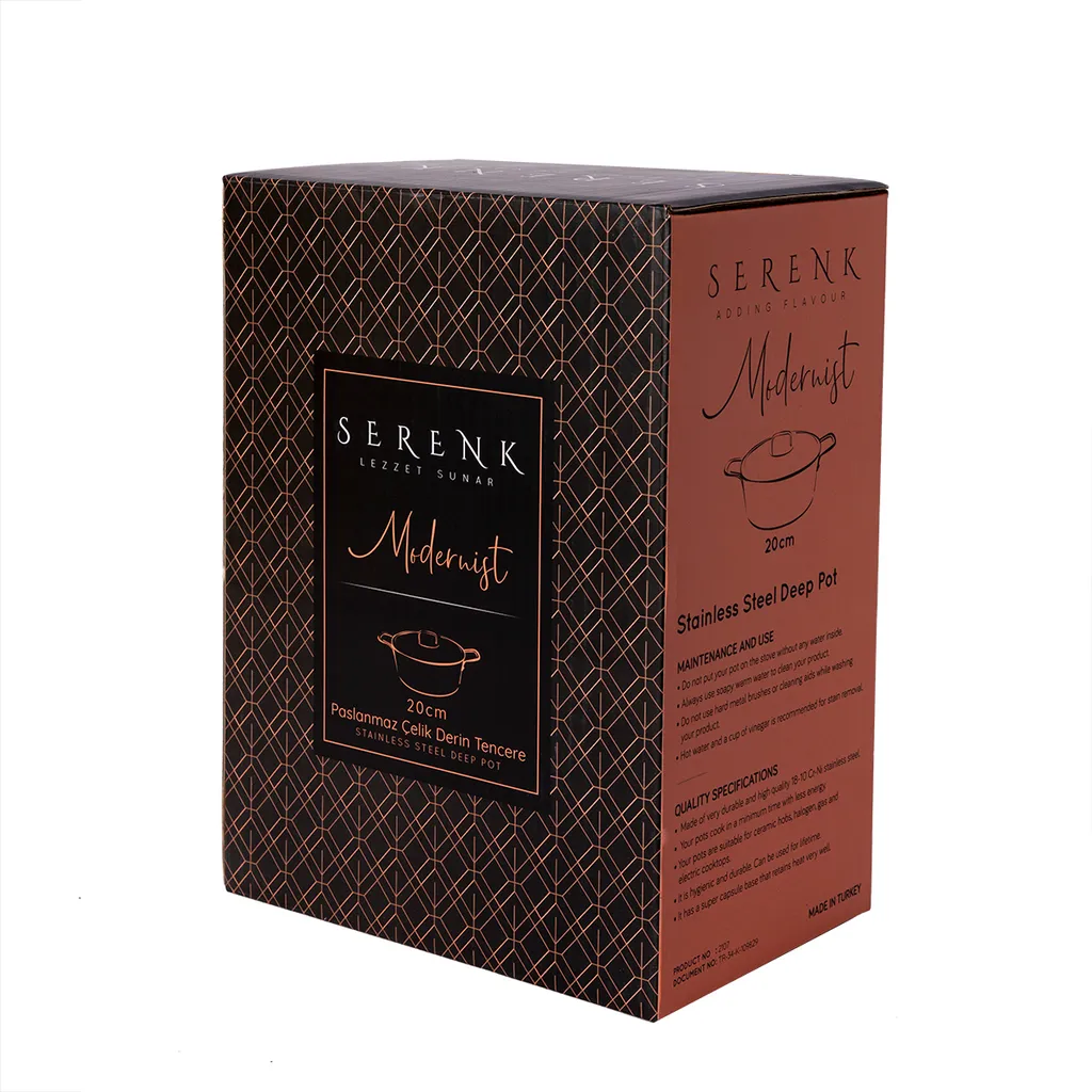 Serenk Modernist Collection Kochtopf, Schmortopf, Edelstahltopf, Universaltopf, Für Alle Herdarten, Auch Induktion, Unbeschichtet, Silber, Ø 20 Cm - 2,5 Liter 5 Serenk Modernist Collection Kochtopf, Schmortopf, Edelstahltopf, Universaltopf, Für Alle Herdarten, Auch Induktion, Unbeschichtet, Silber, Ø 20 Cm - 2,5 Liter – Bild 5