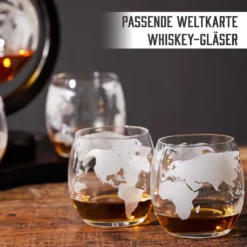 Whisiskey - Whisky Karaffe - Geschenke Für Männer - Komplette Whiskey Set - Globus - 900ML – Inkl. 4 Whisky Steine, 4 Whisky Gläser & Ausgießer - Whisky Dekanter – Whiskygläser - Natursteine -Brutzellust Verkaufsgeschäft 7ad0c7b0a89faba672d6509fccd64bd0