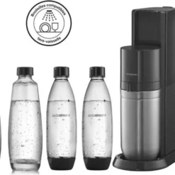SODASTREAM DUONCB - Black DUO Machine Pack 4 Flaschen (2 DUO-Dekanter + 2 Fuse LV) + 1 CQC-Austauschzylinder