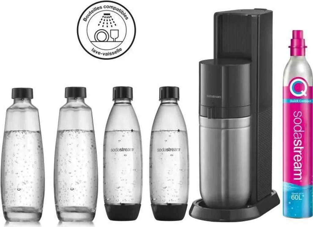 SODASTREAM DUONCB - Black DUO Machine Pack 4 Flaschen (2 DUO-Dekanter + 2 Fuse LV) + 1 CQC-Austauschzylinder 1 SODASTREAM DUONCB - Black DUO Machine Pack 4 Flaschen (2 DUO-Dekanter + 2 Fuse LV) + 1 CQC-Austauschzylinder