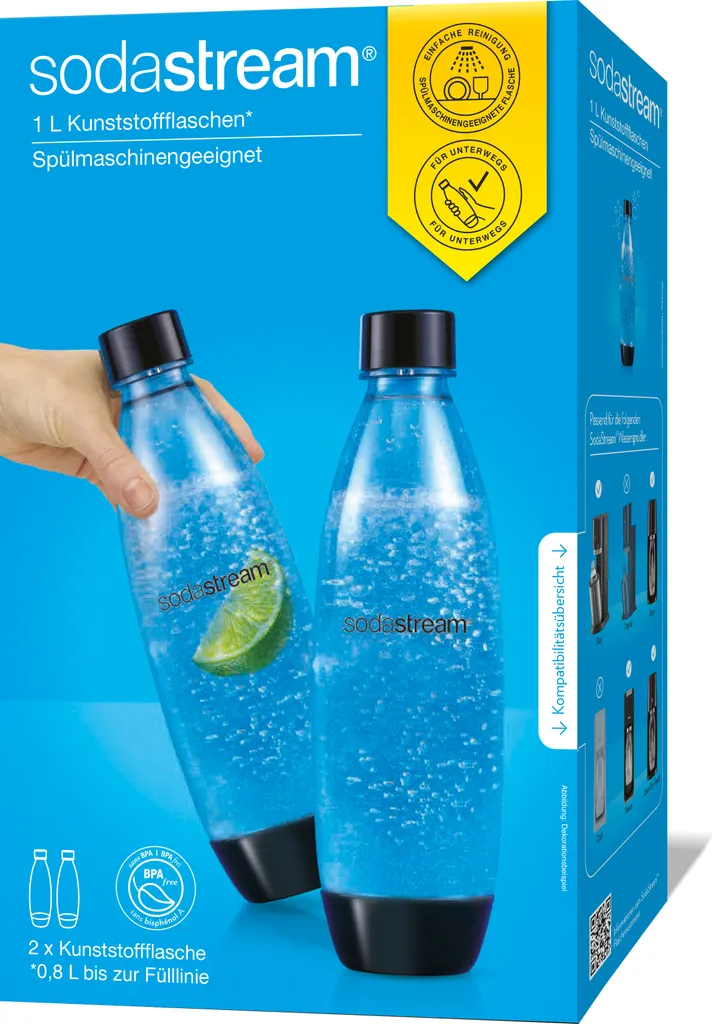 SODASTREAM Tritan-Flasche Fuse Duo (1 L PET Flasche, Nur Für SodaStream Duo-Wassersprudler) 1 SODASTREAM Tritan-Flasche Fuse Duo (1 L PET Flasche, Nur Für SodaStream Duo-Wassersprudler)