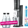 SodaStream Crystal 2.0 Vorteilspack Wassersprudler, Titan, Mit 3 Karaffen
