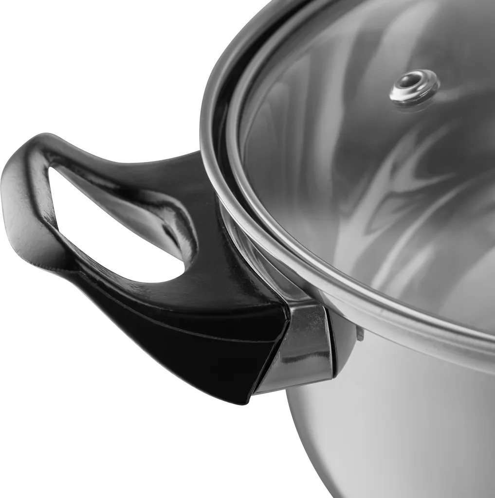 Tectake Topfset Aus Edelstahl Mit Glasdeckeln 12-tlg. - Silber 8 Tectake Topfset Aus Edelstahl Mit Glasdeckeln 12-tlg. - Silber – Bild 8