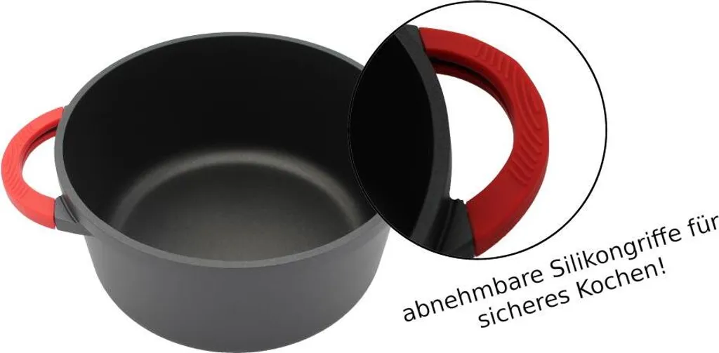 Steuber Niederdruck Kochtopf Für Alle Herdarten, 4800 Ml, Ø 24 Cm, Antihaft, Vitaminschonend, Bis 230°C Backofengeeignet, Abnehmbare Silikongriffe 4 Steuber Niederdruck Kochtopf Für Alle Herdarten, 4800 Ml, Ø 24 Cm, Antihaft, Vitaminschonend, Bis 230°C Backofengeeignet, Abnehmbare Silikongriffe – Bild 4