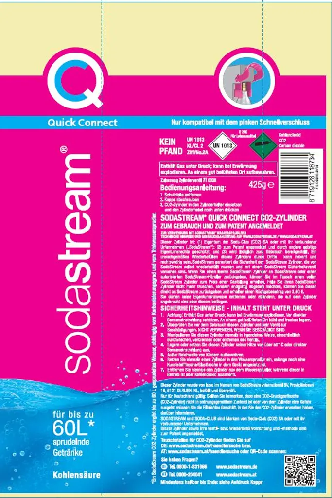 SodaStream, Quick Connect CO2-Zylinder Füllung, DUO 2 SodaStream, Quick Connect CO2-Zylinder Füllung, DUO – Bild 2