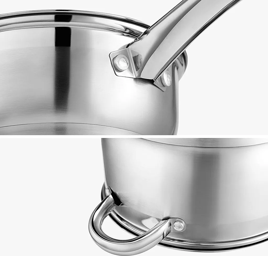 Velaze Töpfe Set, 7-teilig Kochtopf Set Aus Edelstahl, Topf Set Mit Glasdeckeln, PFOA Frei, Klassisches Design, Topfset Induktion Für Alle Herdarten Und Für Verschiedene Kochbedürfnisse 5 Velaze Töpfe Set, 7-teilig Kochtopf Set Aus Edelstahl, Topf Set Mit Glasdeckeln, PFOA Frei, Klassisches Design, Topfset Induktion Für Alle Herdarten Und Für Verschiedene Kochbedürfnisse – Bild 5