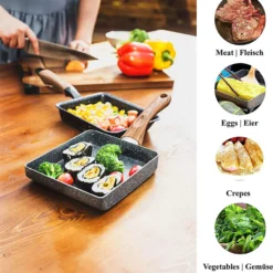 Japanische Omelettpfanne / Omelettpfanne / Tamago-Bratpfanne / Mini-Bratpfanne / Quadratische Omelettpfanne Mit Antihaftbeschichtung (PFOA-frei) / 18 * 15 * 3,2 Cm -Brutzellust Verkaufsgeschäft 8f8ba067783f6510229754cce690c025