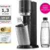 SodaStream Wassersprudler Titan Ohne CO2-Zylinder, 1x 1L Glasflasche Und 1x 1L Kunststoff-Flasche