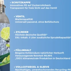 Wassersprudler, Trinkwassersprudler, Wasserzubereiter, Soda Maker, Bubble Maker, CO2 Spar-Set Inklusiv- Farbe: Schwarz -Brutzellust Verkaufsgeschäft 95c7db4130fac11fb59bf4927b674077