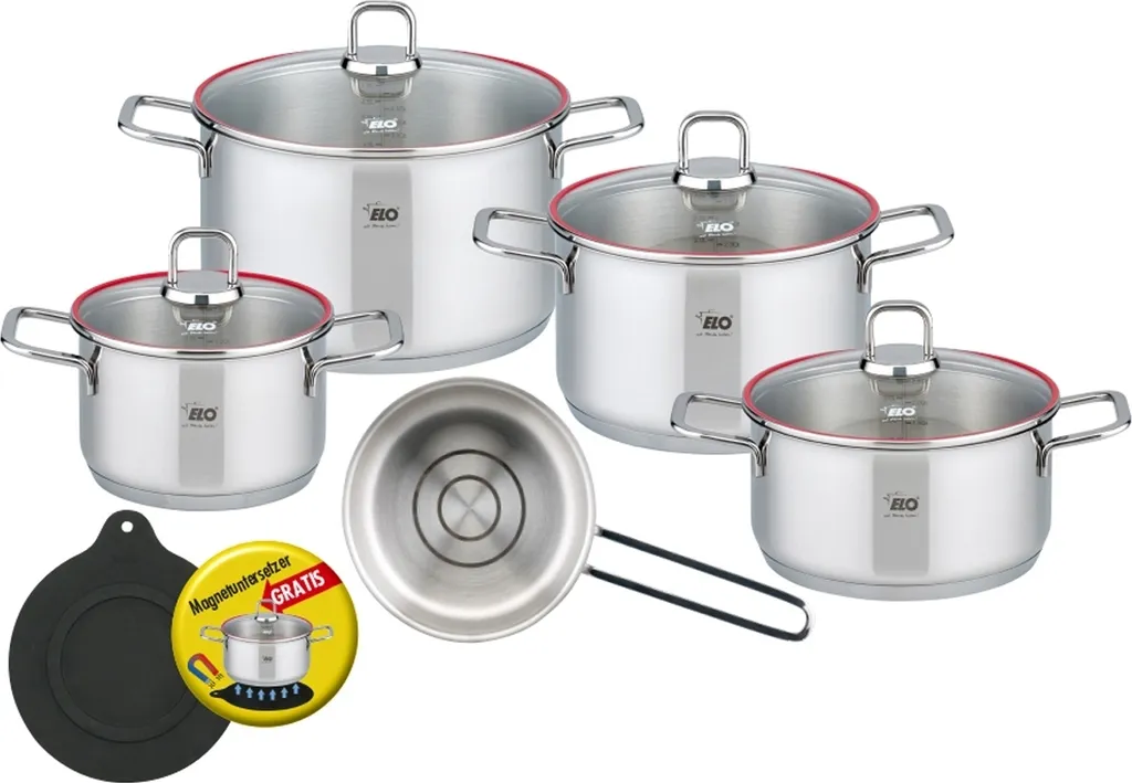 ELO Topfset Excellent 5tlg. Inkl. Magnetischem Topfuntersetzer 1 ELO Topfset Excellent 5tlg. Inkl. Magnetischem Topfuntersetzer