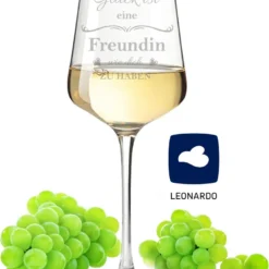 Leonardo Weinglas Mit Gravur "Glück Ist Eine Freundin" : Puccini