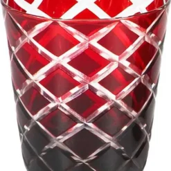 4er Set Kristallgläser Dio, Rot, Handgeschliffenes Glas , Höhe 10 Cm, Füllmenge 0,23 Liter